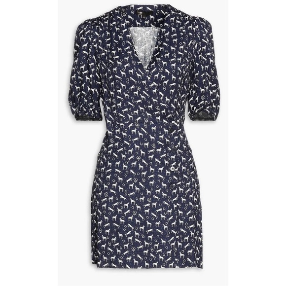 Maje Dresses Nwt Maje Rampa Equestrian Horse Print Wrap Dress Size